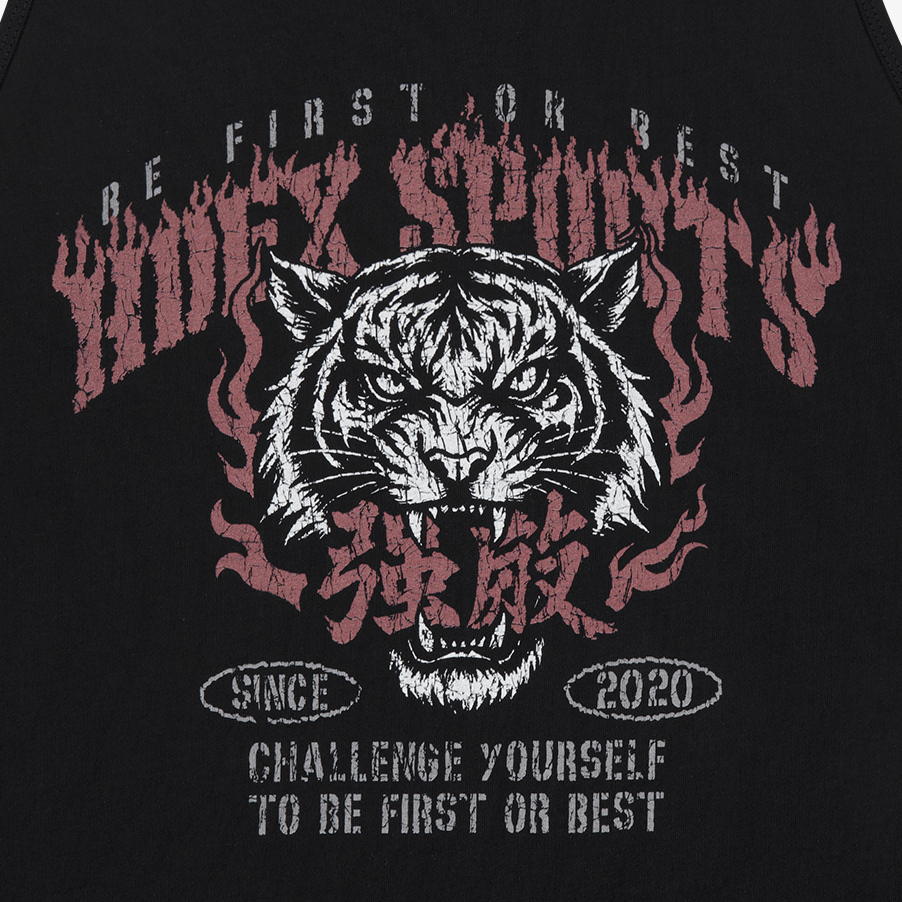 Strong Dexter 老虎印花挖背訓練運動背心 黑色