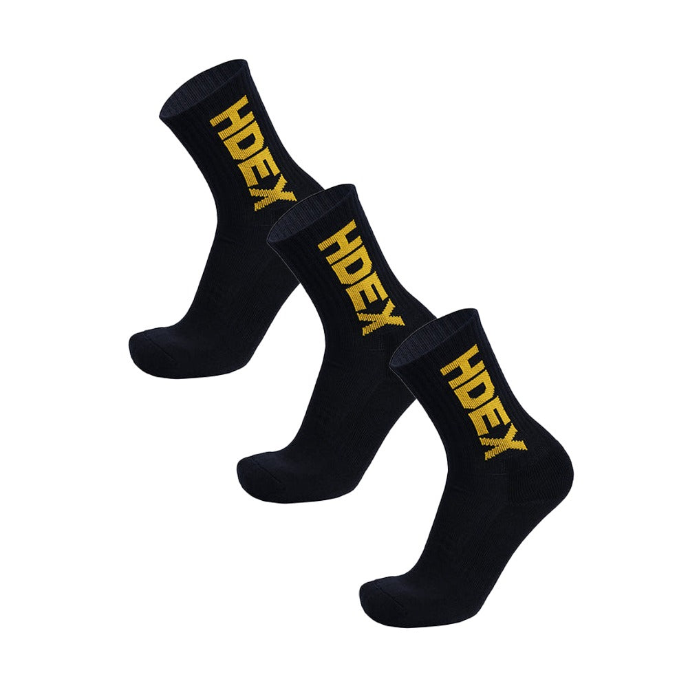 HDEX Main Logo 長襪 黑色 (3入)