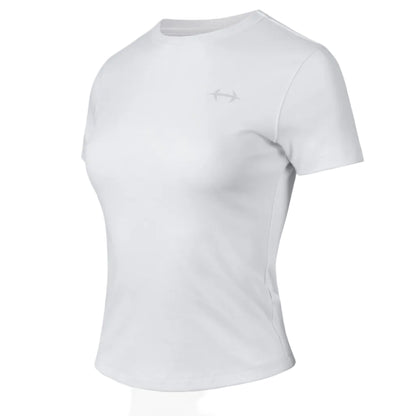 Womens Slim Fit 運動短袖上衣 黑色