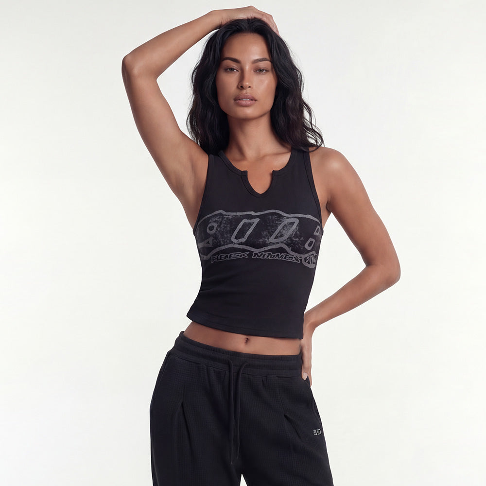 【新品早鳥優惠】Clear 916 羅紋短版背心 黑色