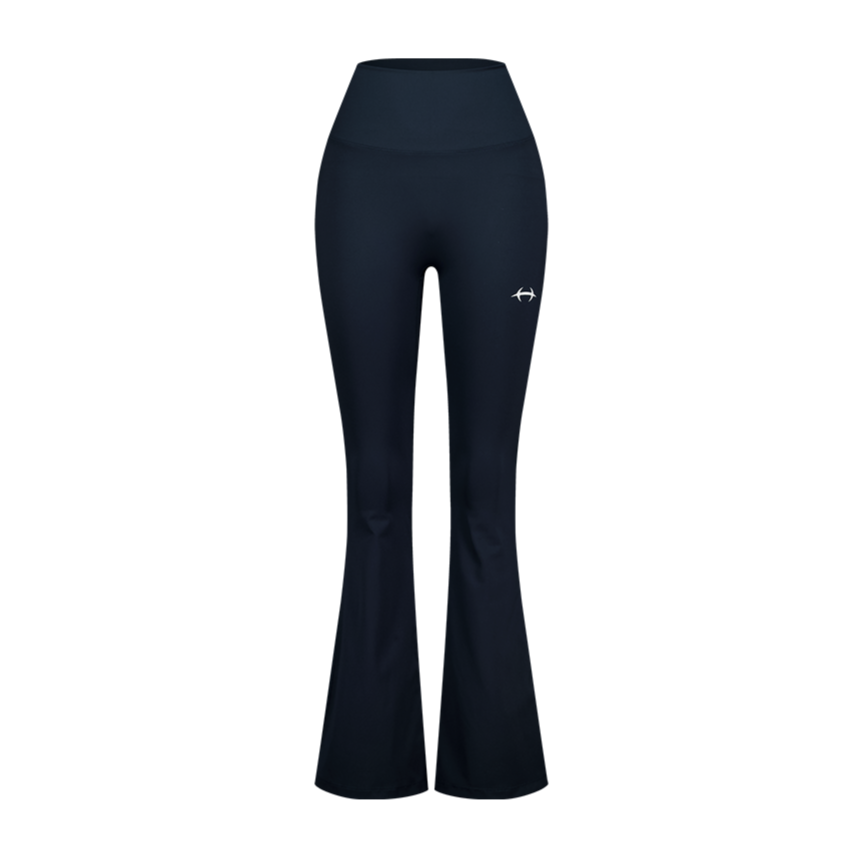 【新品預購】Womens Support 喇叭修身運動褲 深藍色