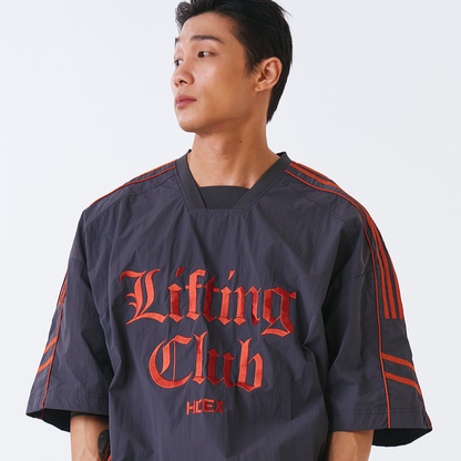 【新品預購】LIFTING JERSEY 五分袖尼龍運動上衣 炭灰色