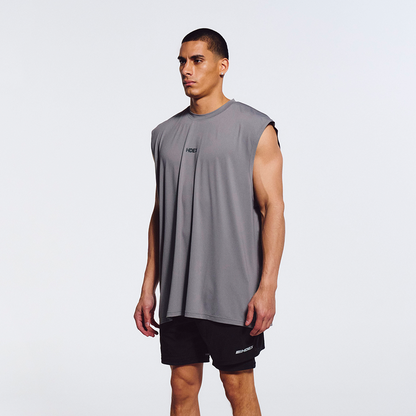 Main Small Logo Overfit 圓領運動背心 深灰色