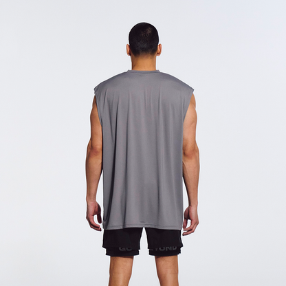 Main Small Logo Overfit 圓領運動背心 深灰色