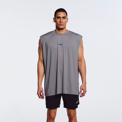 Main Small Logo Overfit 圓領運動背心 深灰色