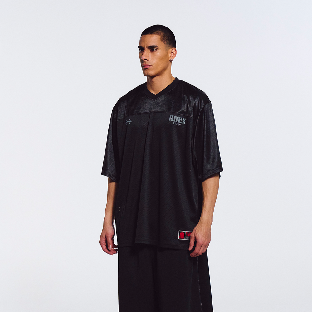 【新品預購】Core Rugby Overfit 美式透氣網眼運動上衣 黑色