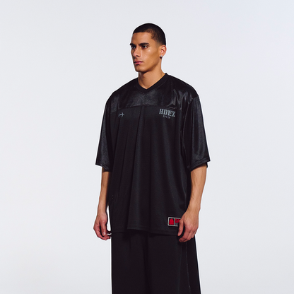 【新品預購】Core Rugby Overfit 美式透氣網眼運動上衣 黑色