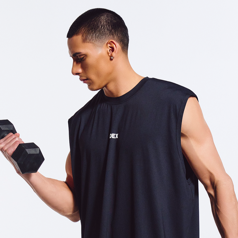 【新品預購】Main Small Logo Overfit 圓領運動背心 黑色
