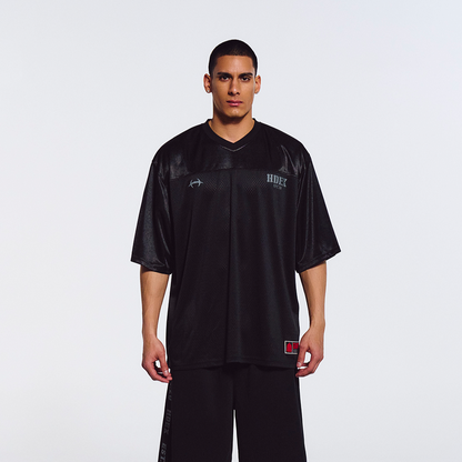 【新品預購】Core Rugby Overfit 美式透氣網眼運動上衣 黑色