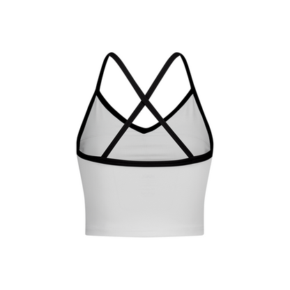 【新品早鳥優惠】Light Support Daily 美背交叉撞色運動背心 白色