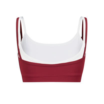 【新品早鳥優惠】Light Support 假兩件運動背心 櫻桃紅