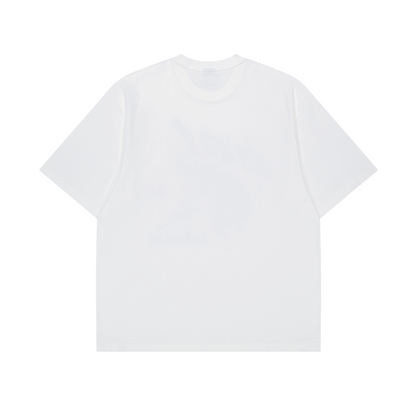 MINHWA 26 老虎印花純棉短袖上衣 白色