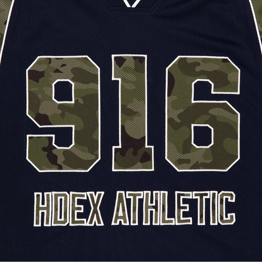 【新品早鳥優惠】Camo 916 迷彩拼接網眼短袖上衣 海軍藍