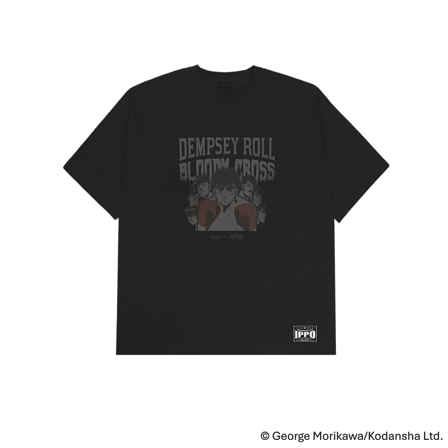 HDEX x 第一神拳 復古休閒短袖上衣 水洗深灰色