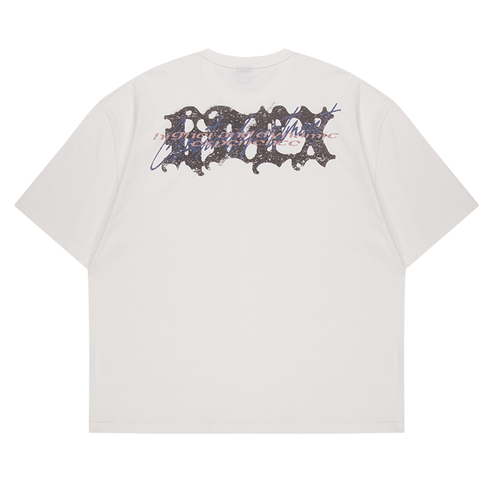 Wild Letter Giant Fit 純棉短袖上衣 白色