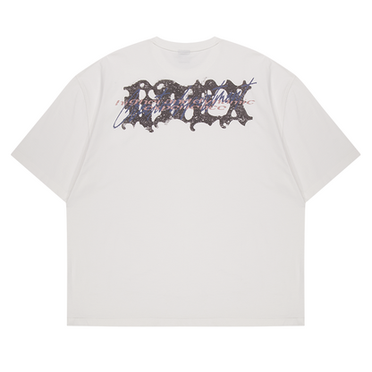 Wild Letter Giant Fit 純棉短袖上衣 白色