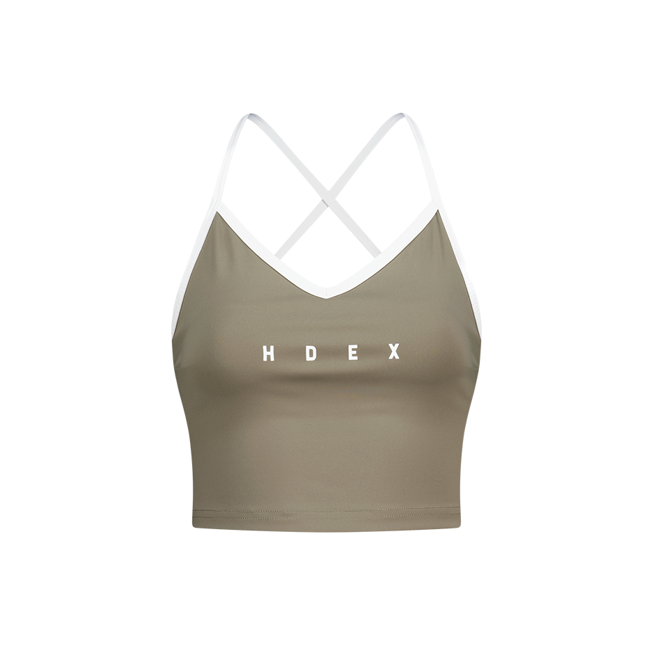 【新品早鳥優惠】Light Support Daily 美背交叉撞色運動背心 奶茶色