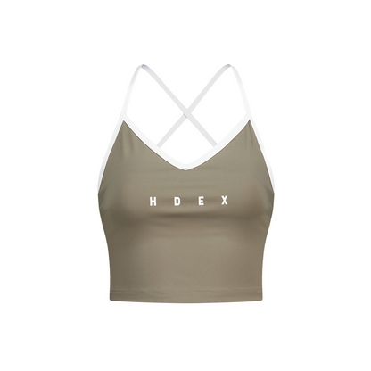 【新品早鳥優惠】Light Support Daily 美背交叉撞色運動背心 奶茶色