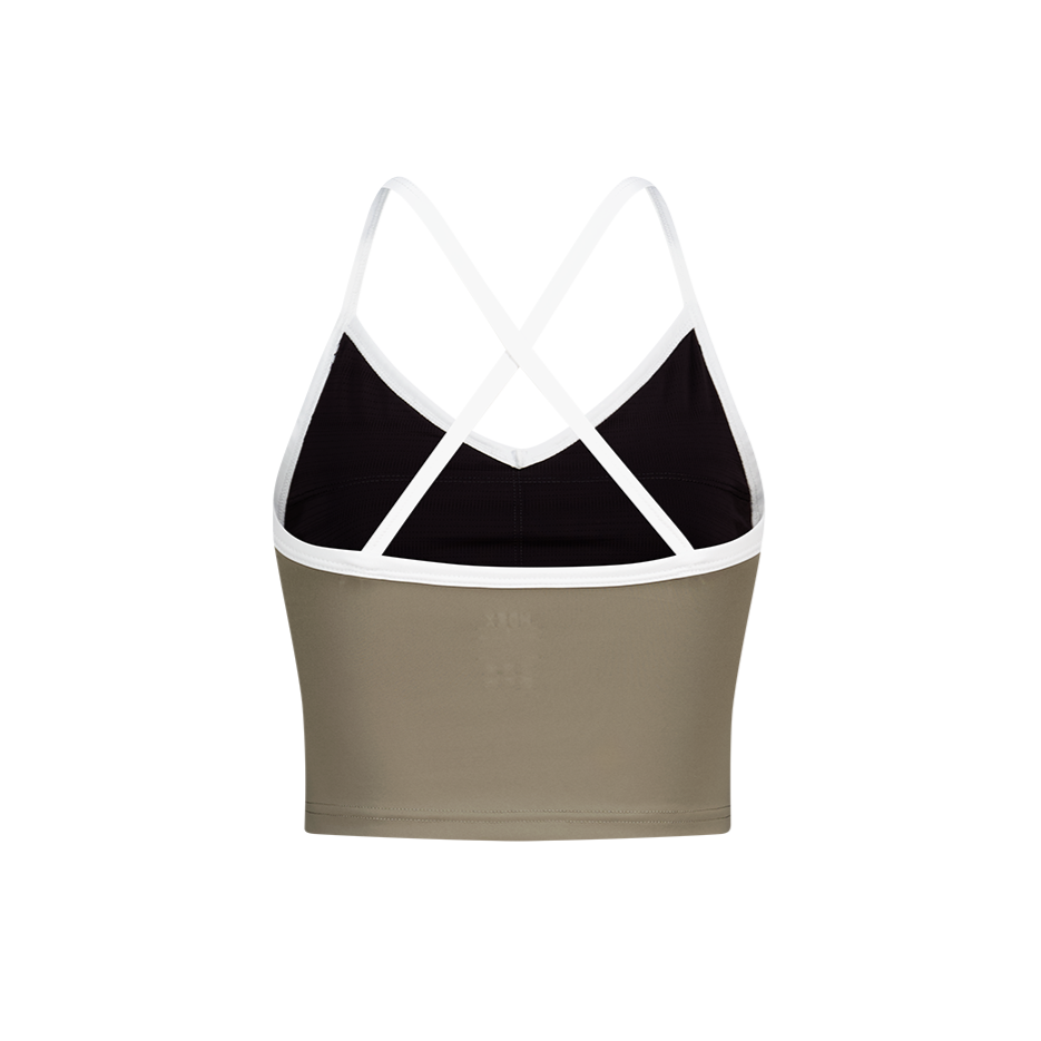 【新品早鳥優惠】Light Support Daily 美背交叉撞色運動背心 奶茶色