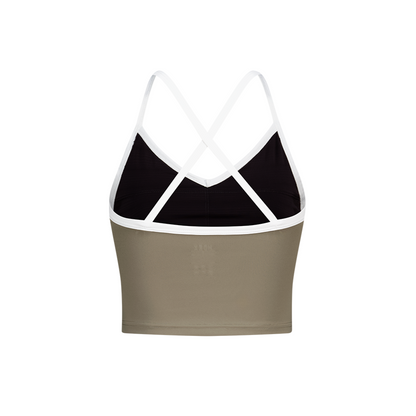 【新品早鳥優惠】Light Support Daily 美背交叉撞色運動背心 奶茶色