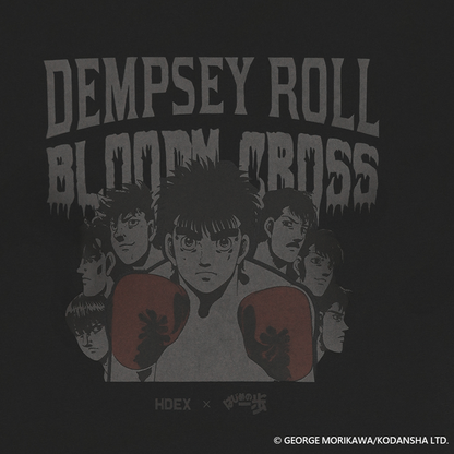 HDEX x 第一神拳 復古休閒短袖上衣 水洗深灰色