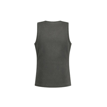 【新品預購】Essential Ribbed 美式復古貼身圓領背心 水洗鐵灰