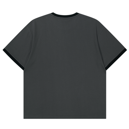 【新品早鳥優惠】LVS Club 美式復古純棉短袖上衣 鐵灰色