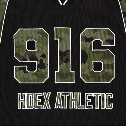 【新品早鳥優惠】Camo 916 迷彩拼接網眼短袖上衣 黑色