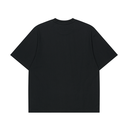 MINHWA 26 老虎印花純棉短袖上衣 黑色