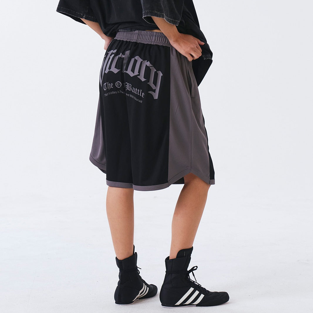 Victory Mesh 透氣網眼撞色籃球短褲 黑色(男女同款)