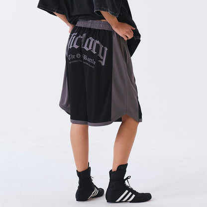 Victory Mesh 透氣網眼撞色籃球短褲 黑色(男女同款)