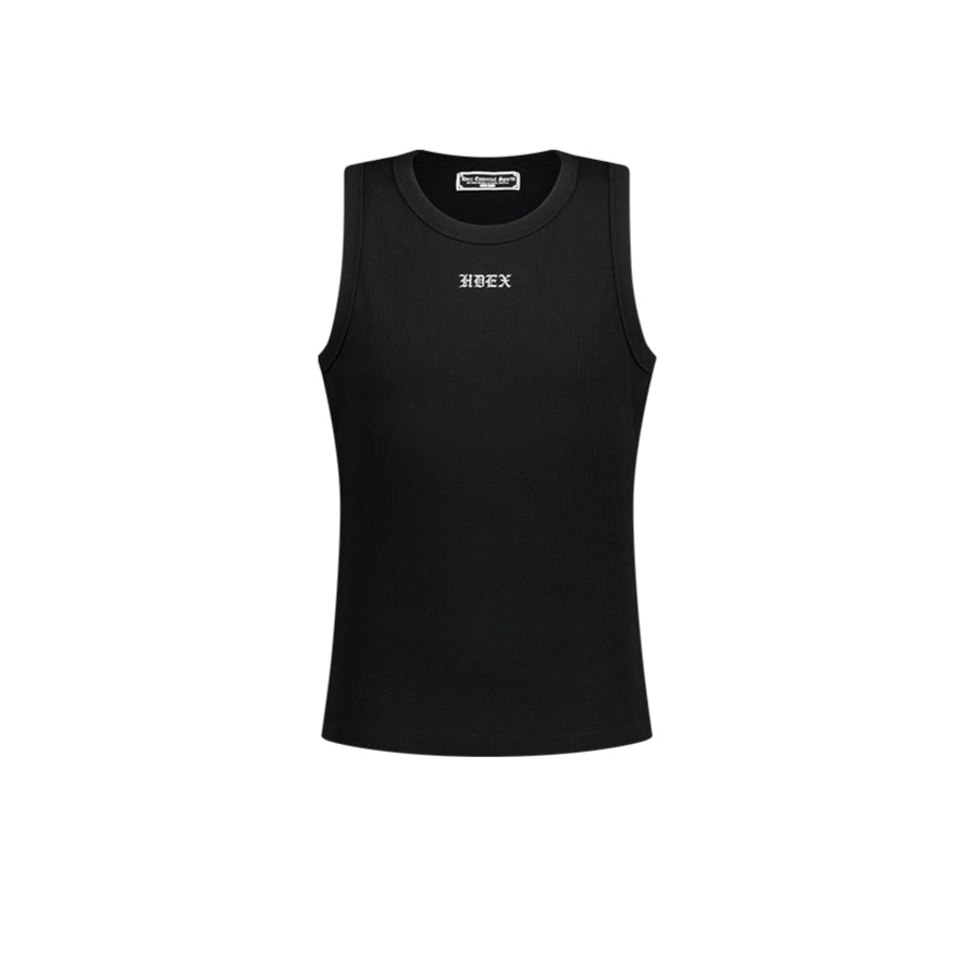 【新品預購】Essential Ribbed 貼身圓領羅紋背心 黑色
