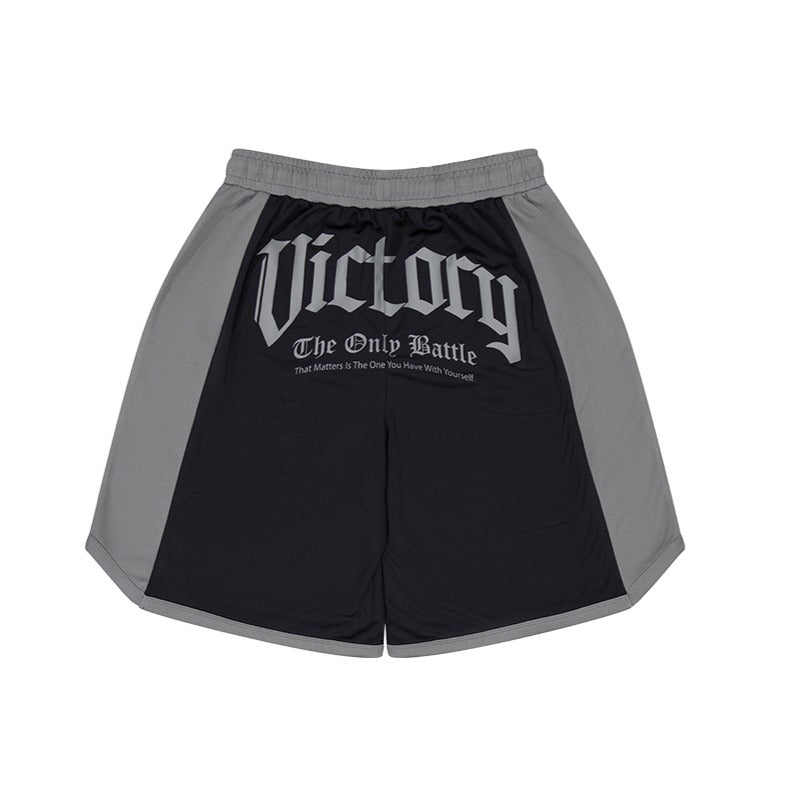Victory Mesh 透氣網眼撞色籃球短褲 黑色(男女同款)