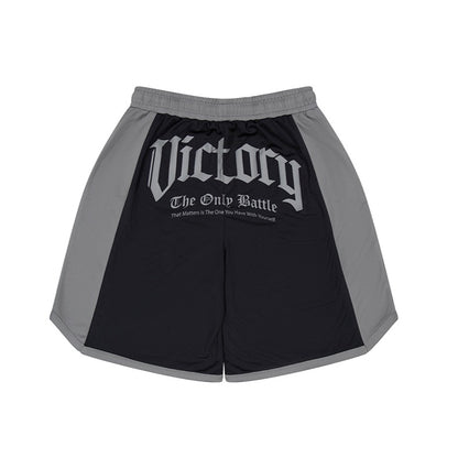 Victory Mesh 透氣網眼撞色籃球短褲 黑色(男女同款)