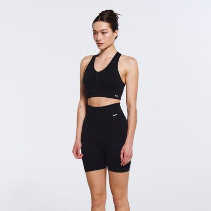 【新品預購】Jacquard Shirring 美背運動背心 黑色