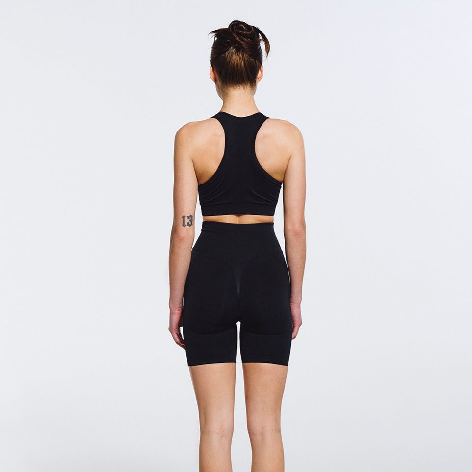 【新品預購】Jacquard Shirring 美背運動背心 黑色