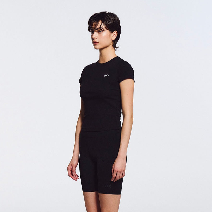 【新品預購】Essential Ribbed Relaxed Fit 運動上衣 黑色