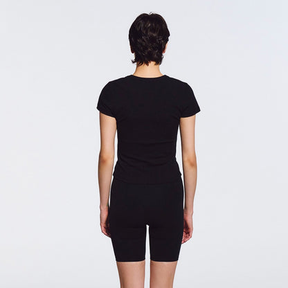 【新品預購】Essential Ribbed Relaxed Fit 運動上衣 黑色