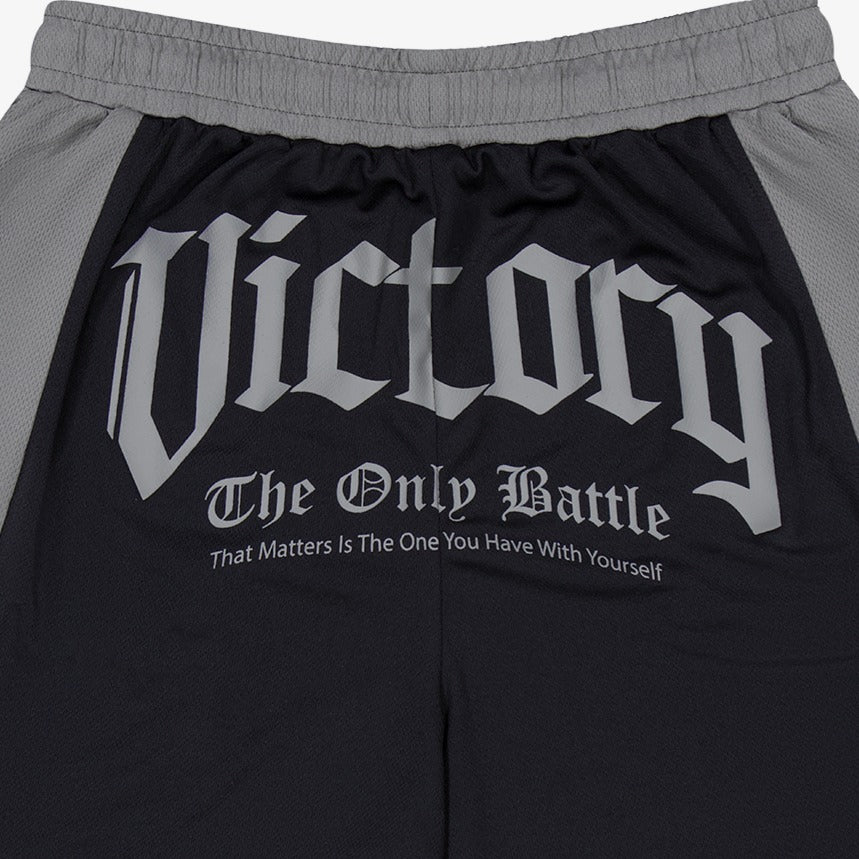 Victory Mesh 透氣網眼撞色籃球短褲 黑色(男女同款)