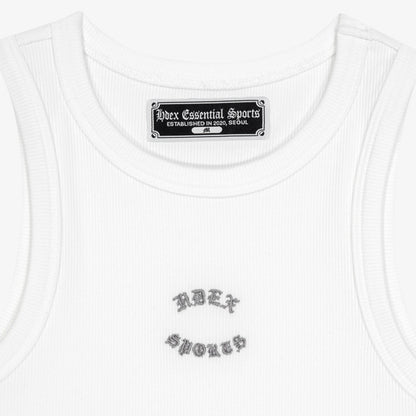 【新品預購】Essential Ribbed 修身削肩背心 白色