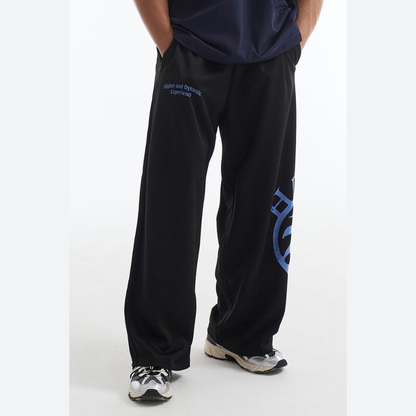 【新品早鳥優惠】Crown Giant Fit 透氣寬版運動長褲 黑色