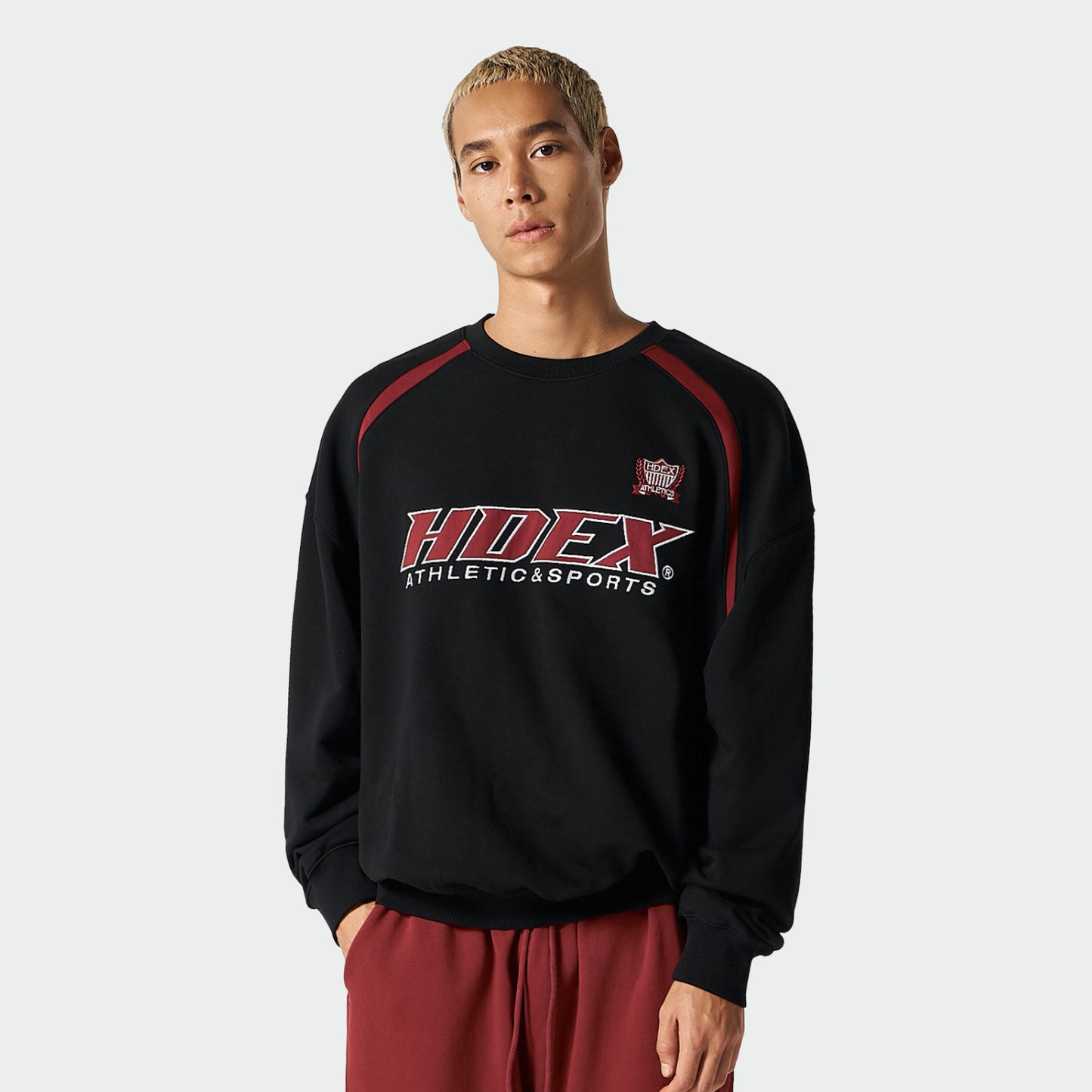 【早鳥優惠】Origin Color Block 滾邊撞色長袖上衣 黑色