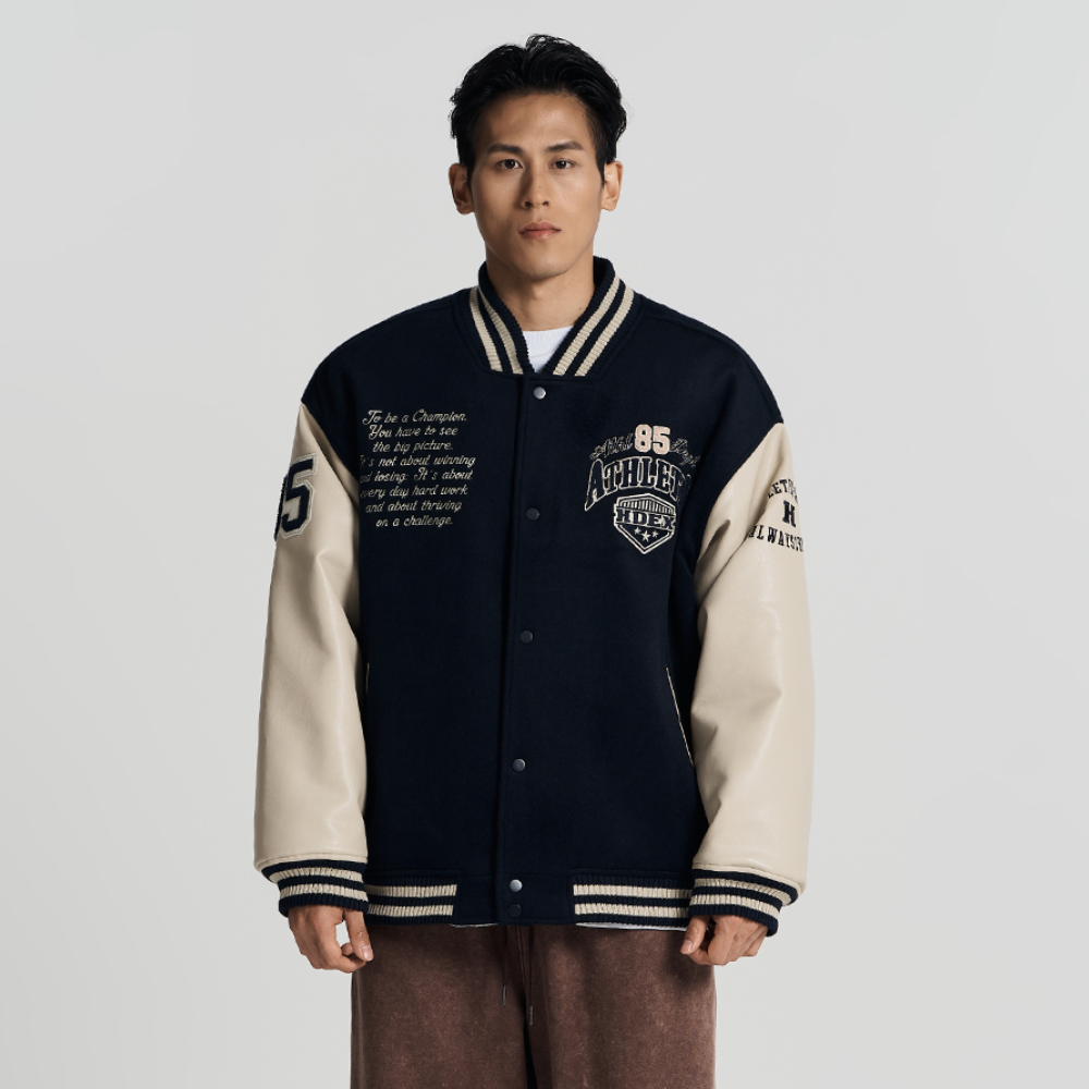 【秋冬新品預購】Always Champ Varsity 學院風棒球外套 深藍色