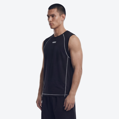 Pro Muscle Fit 滾邊貼身快乾運動背心 黑色