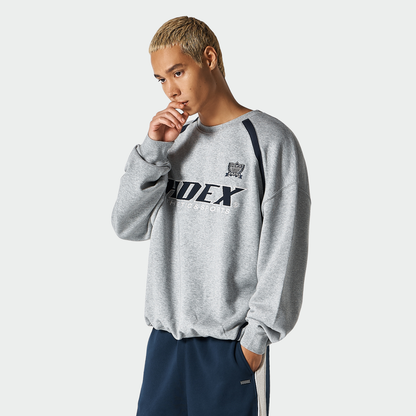 【早鳥優惠】Origin Color Block 滾邊撞色長袖上衣 麻花灰