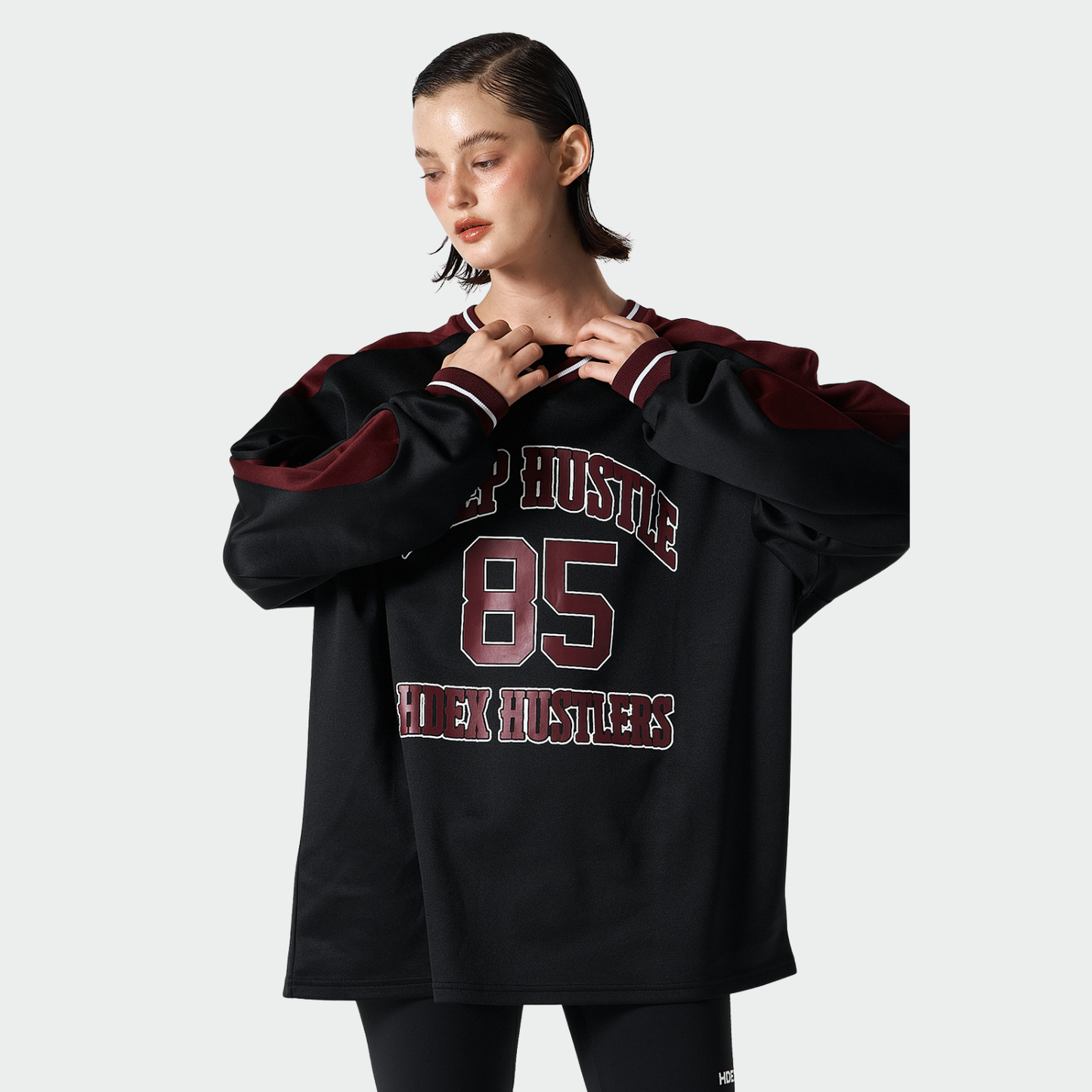 【早鳥優惠】Color Block Jersey 滾邊運動長袖上衣 黑色(男女同款)