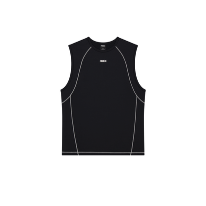 Pro Muscle Fit 滾邊貼身快乾運動背心 黑色