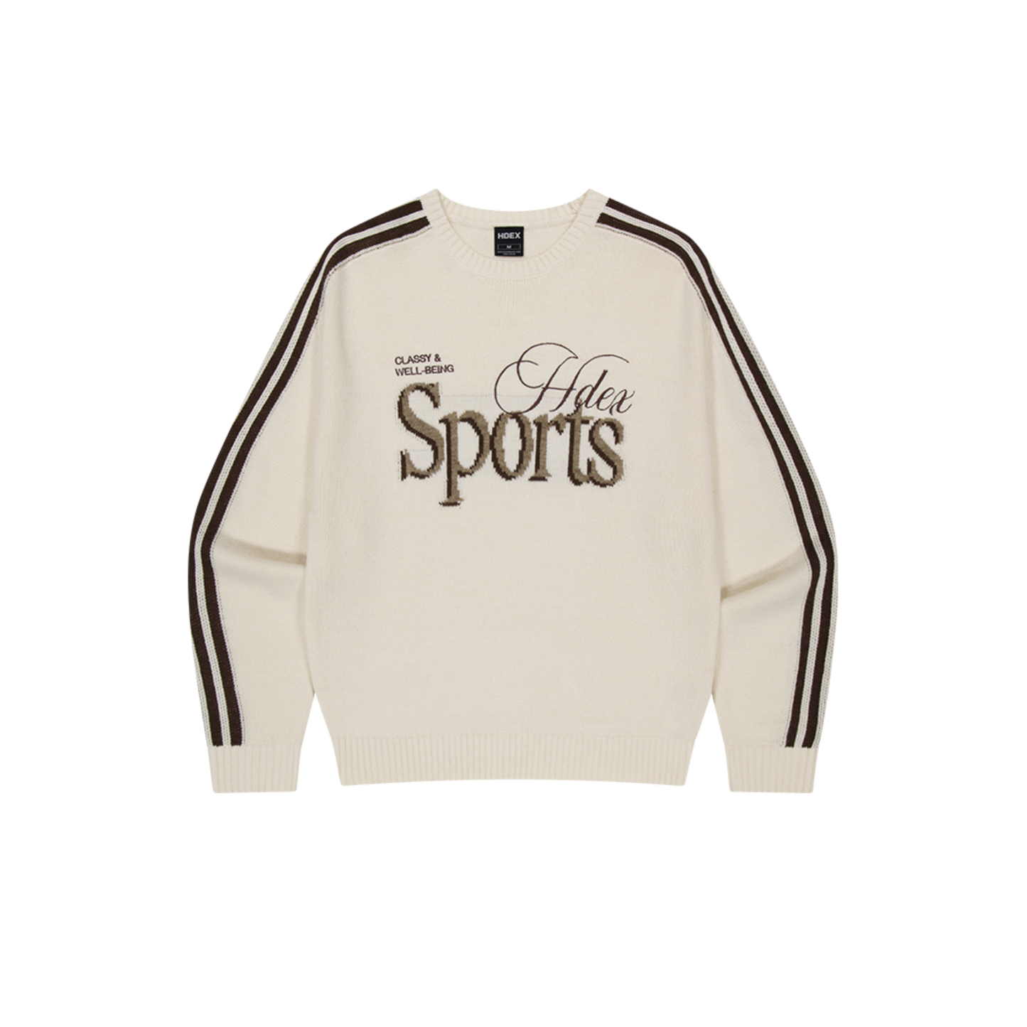 【早鳥優惠】Womens 滾邊休閒寬鬆混羊毛針織上衣 象牙白