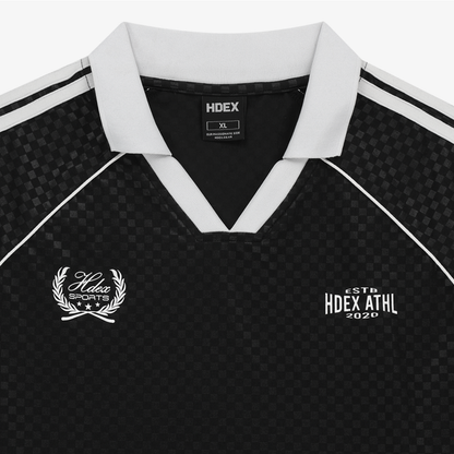 【早鳥優惠】Football Jersey 滾邊撞色長袖上衣 黑色(男女同款)