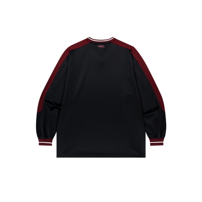 【早鳥優惠】Color Block Jersey 滾邊運動長袖上衣 黑色(男女同款)